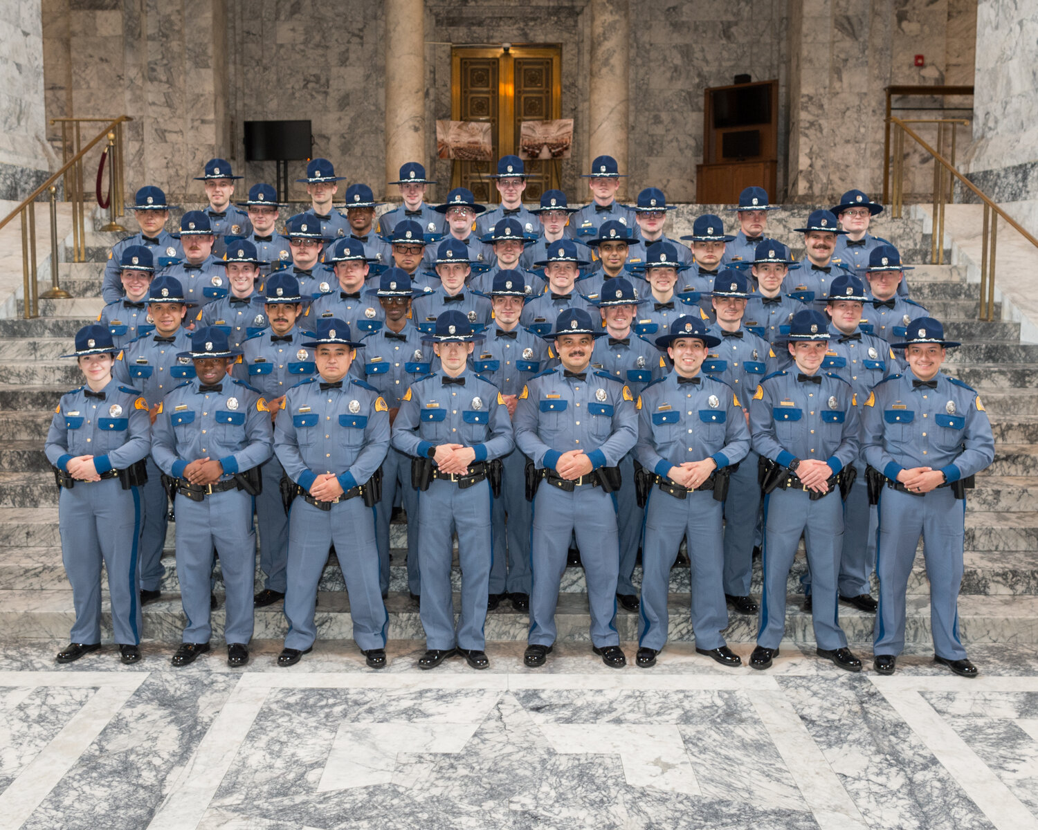 The Washington State Patrol held its 117th Trooper Basic Training graduation ceremony at the Capitol Rotunda on Wednesday.
